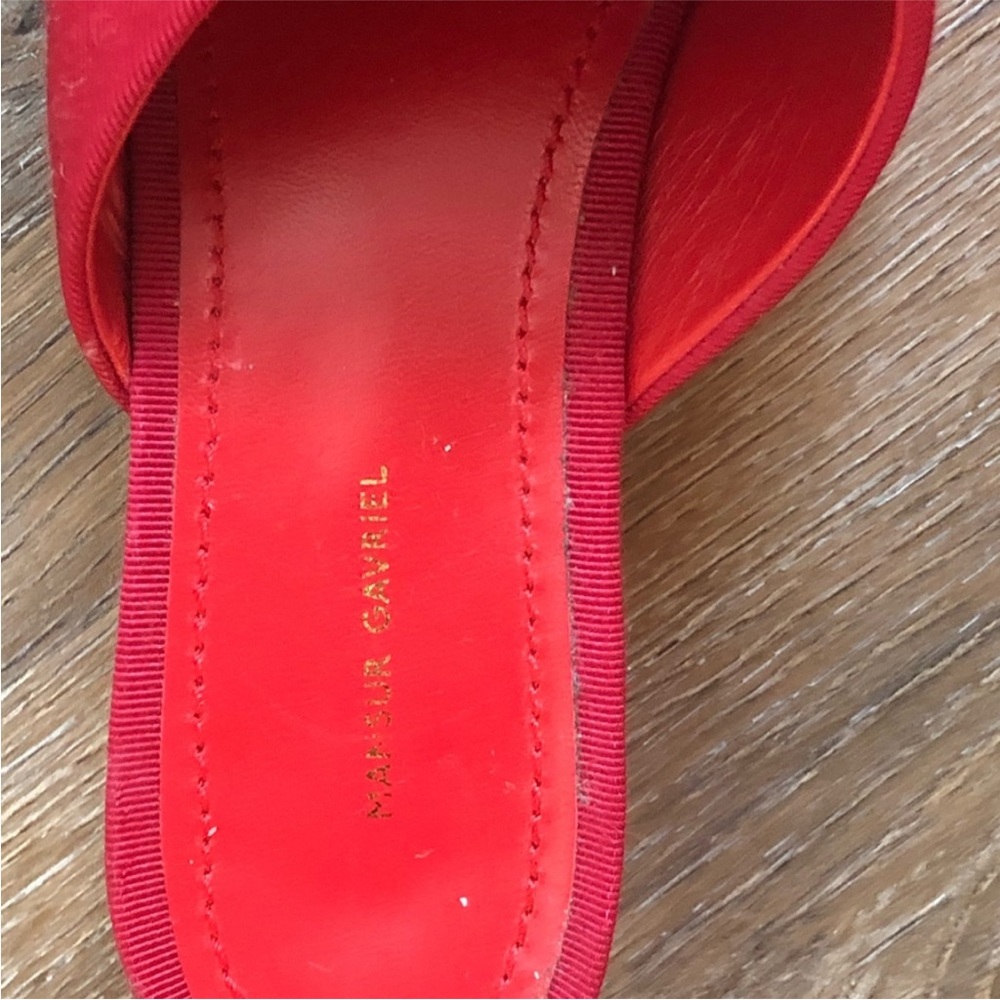 Mansur Gavriel Red Mule Sandals 37 - Picture 2 of 4